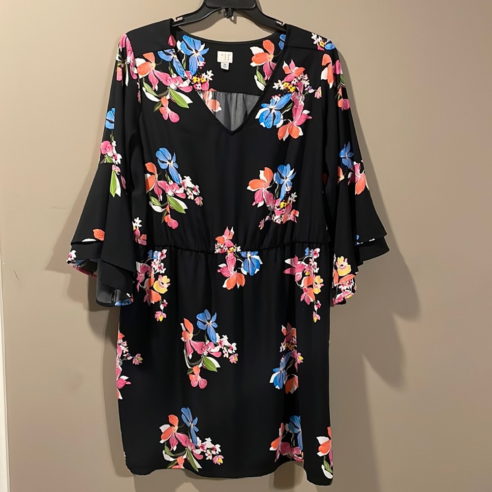 Black Floral Dress 2x